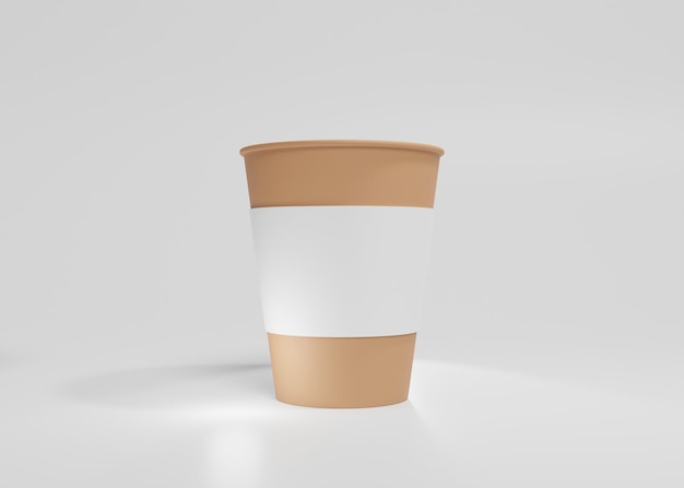 paper coffee cup mockup recyclable cardboard cup with light grey backdrop