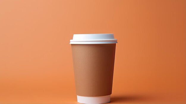 Paper coffee cup on solid background