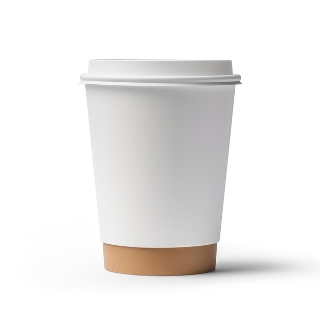 Paper coffee cup on white background