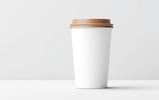 Photo paper coffee cup on white background