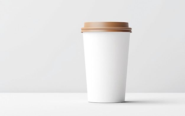 Paper coffee cup on white background