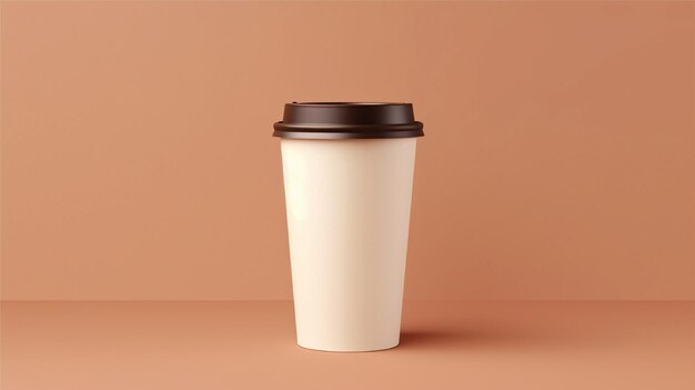 paper coffee mockup with soft background