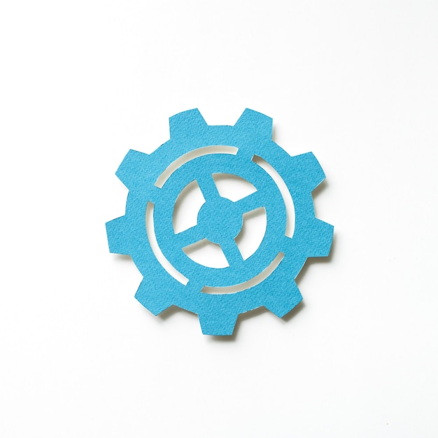 Photo paper craft art of cog icon