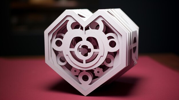 Paper craft heart emblem