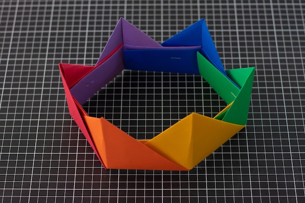 Paper crown with the colors of the rainbow crafts and hobbies