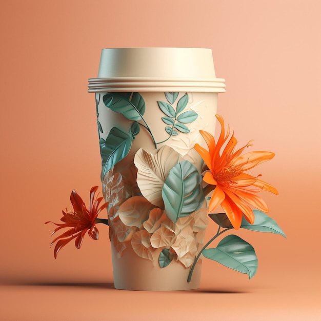 Paper cup 3D illustrator