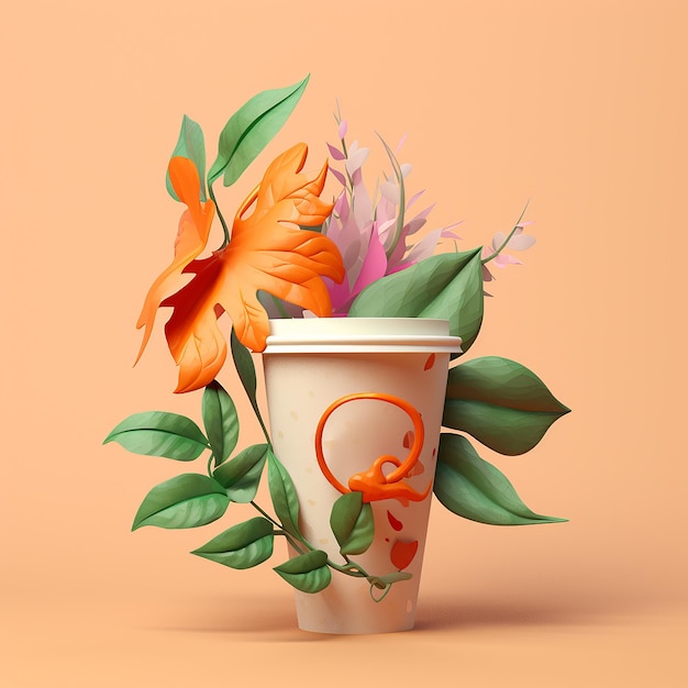 Paper cup 3D illustrator