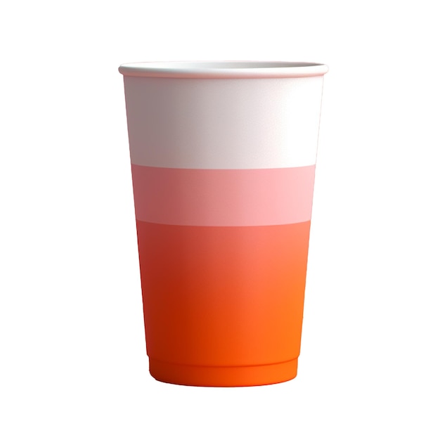 Paper cup in 3D style trending color palette with Generative AI