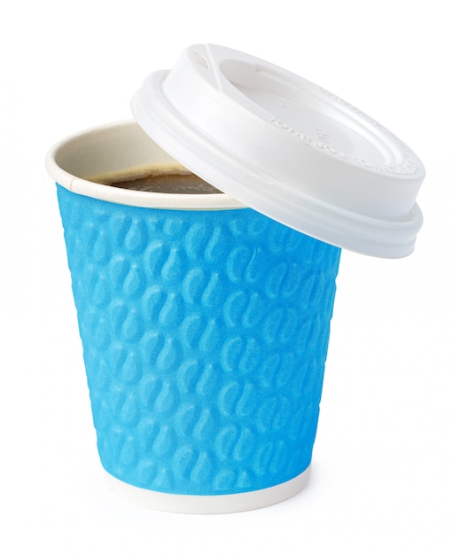 커피 흰색 배경에 고립의 종이 컵