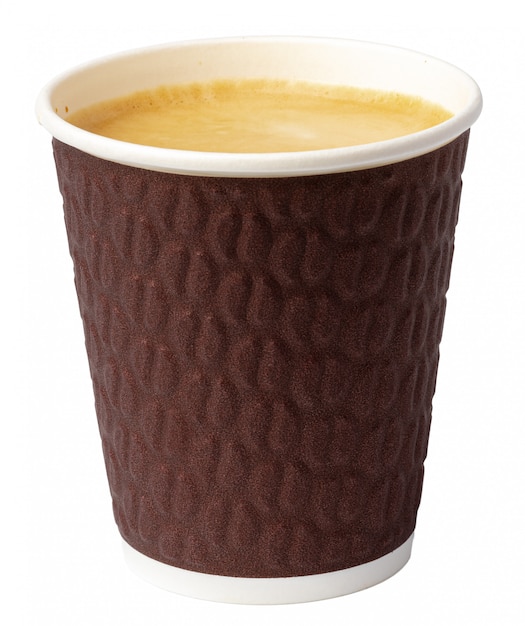 Paper cup of coffee isolated