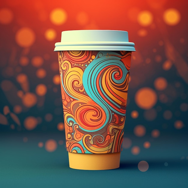 Photo paper cup coffee mockup design