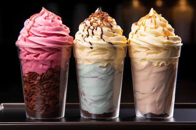 紙コップアイスクリームディスプレイプロの広告食品写真撮影