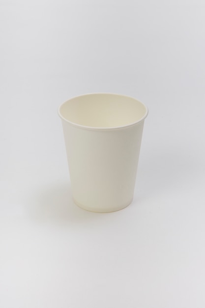 Paper cup on white background