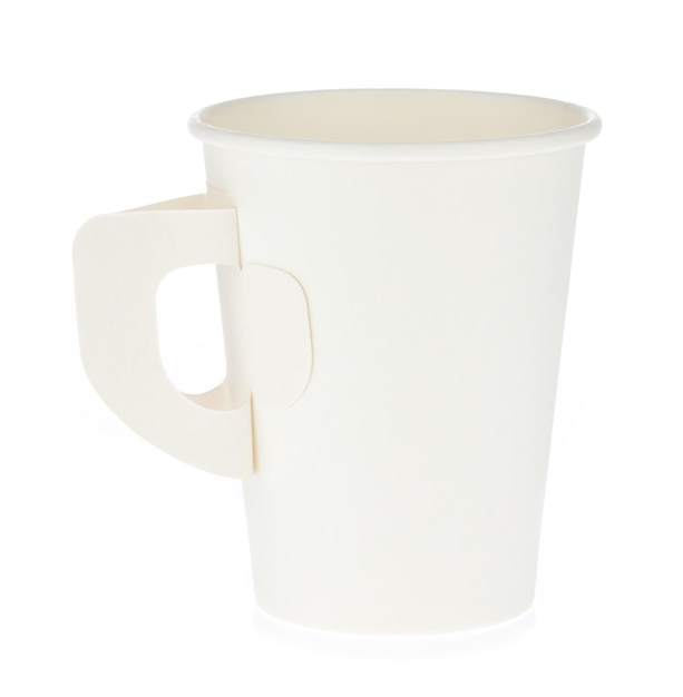 Paper Cup with Handle isolated on a white background.