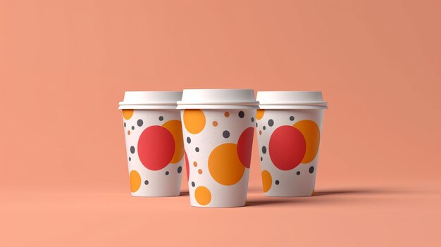 Paper Cups Mockup for Coffee Shop Takeaway on Light Background AI generated