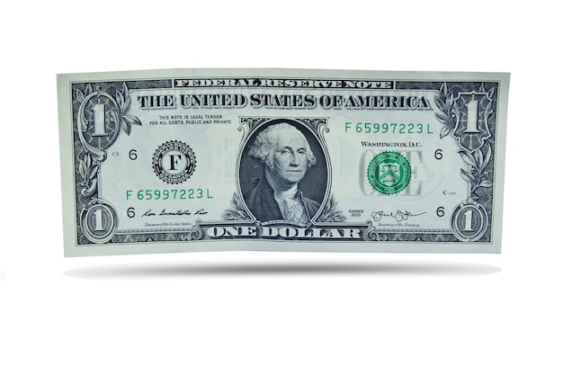 Photo paper currency on white background