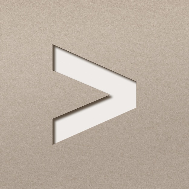 Paper cut angled bracket png typography