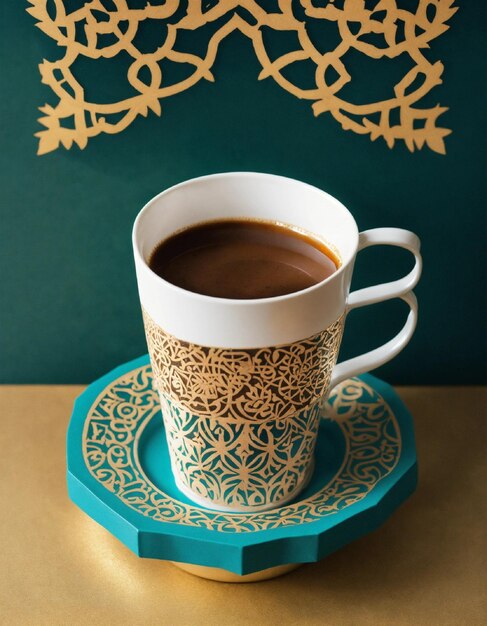 paper cut arabic coffee cup