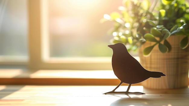 paper cut of bird on the table