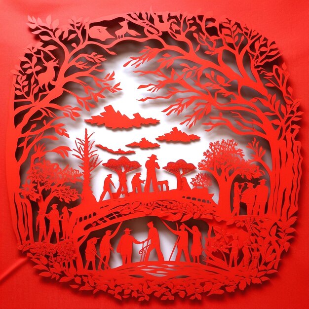 Paper cut design for a background