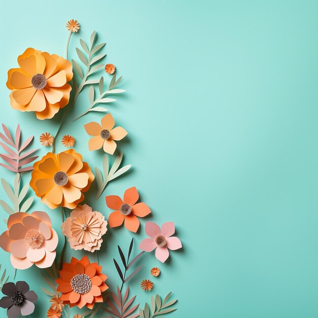 Paper Cut Flowers C4d Background