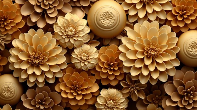 Paper cut flowers hd 8k wall paper stock photographic image