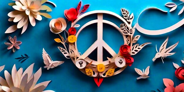 Paper cut of international peace day