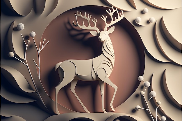 A paper cut out of a deer