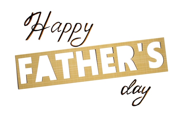 Paper cut out letters Happy Father's Day congratulation on a bright textured background