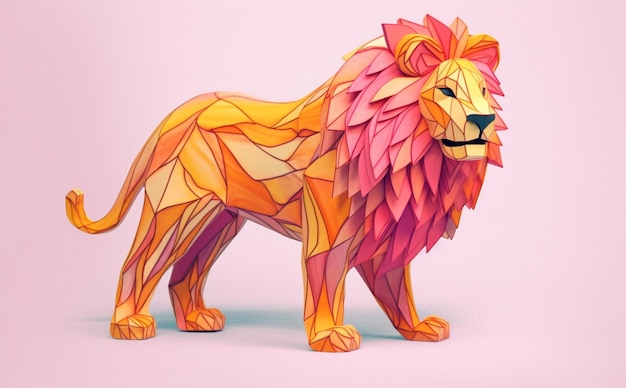 A paper cut out of a lion