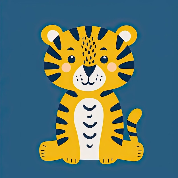 A paper cut out of a tiger on a blue background