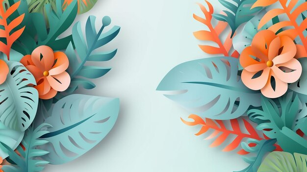 A paper cut out of tropical leaves