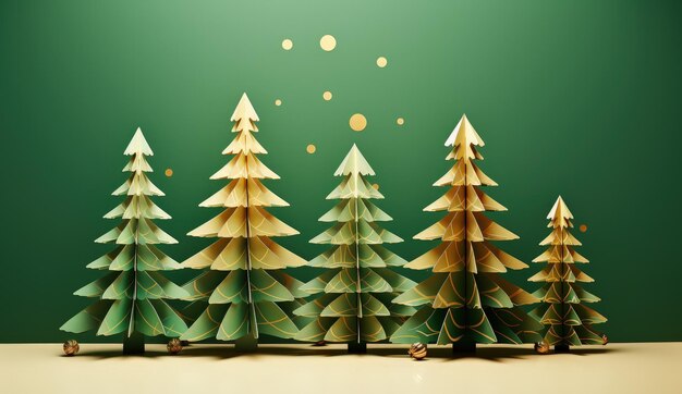 Paper cut style christmas decorative background holiday and celebration concept Generative AI