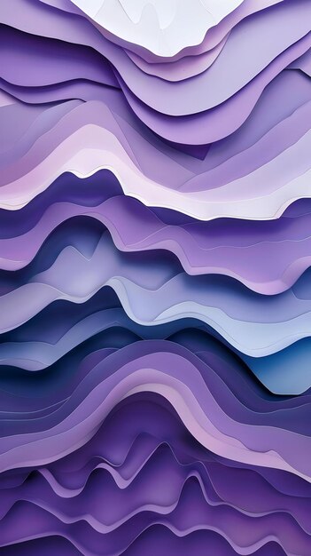 Paper cut style design modern dynamic purple color wave style wallpaper or advertising background