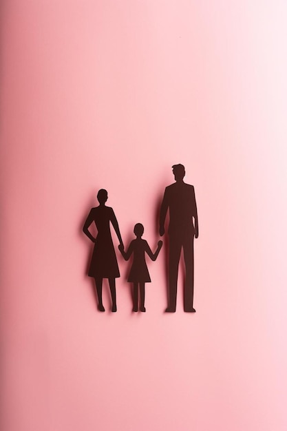 a paper cutout of a family holding hands