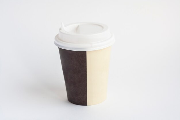 Paper disposable two-color cup with a lid