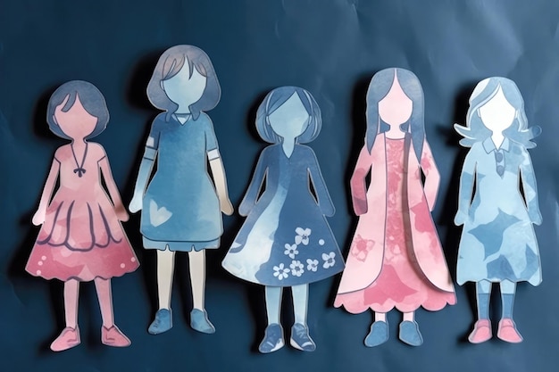 Photo paper dolls for girls kit generative ai