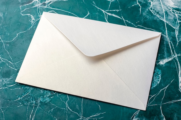 Paper envelope on marble surface