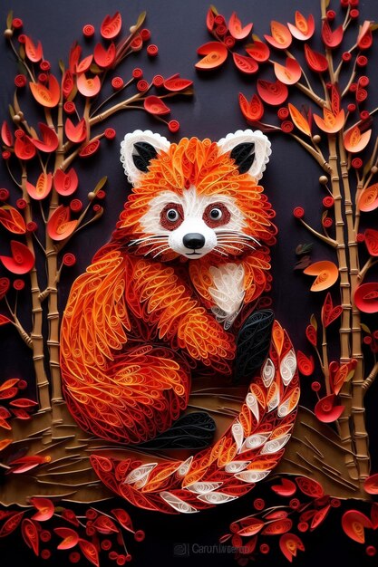 Paper figure in the form of a red panda