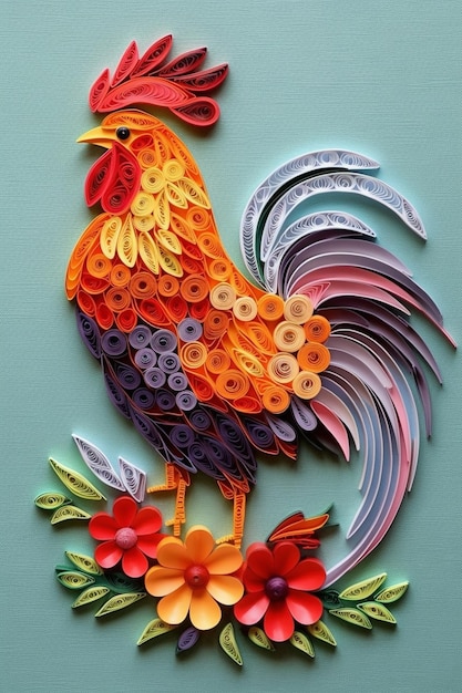 Paper figure in the form of a rooster