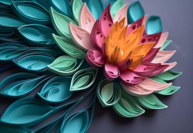 A paper flower made by the artist.