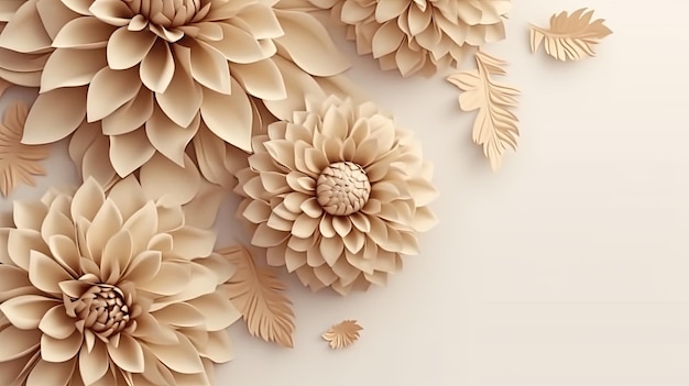 A paper flower with a flower pattern on it