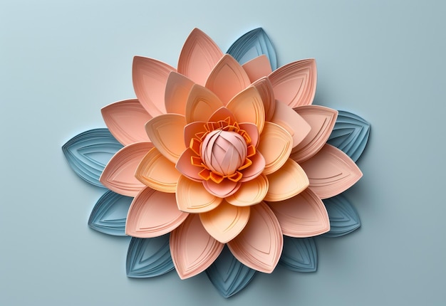 Paper flower with a pink center and a white flower on the top.