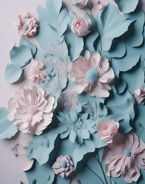 Photo paper flowers are made by the artist.