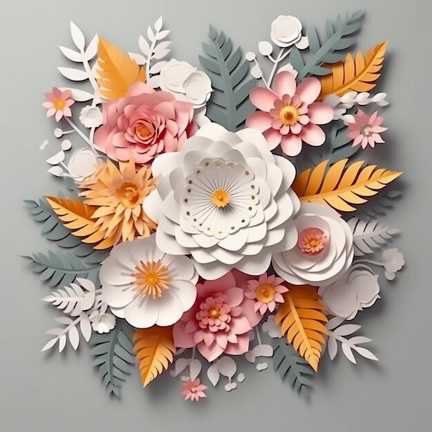 Paper flowers are in a variety of colors