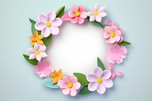 Paper flowers in a circle