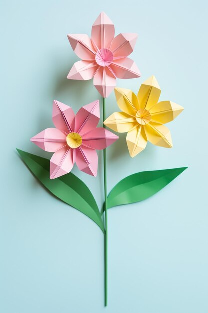 Foto fiori e foglie di carta carta multicolore fiori di primavera carta decorazione