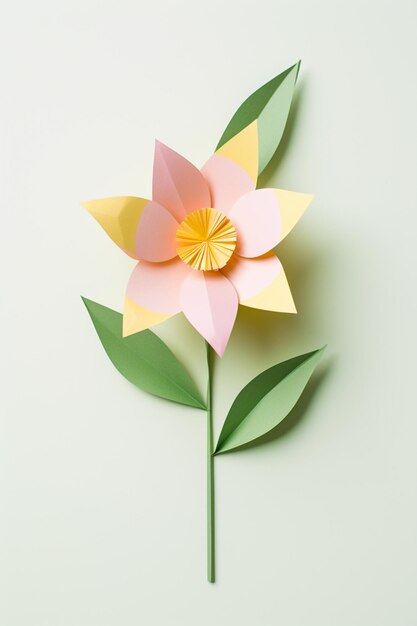 Photo paper flowers and leaves multicolored paper spring flowers paper decoration