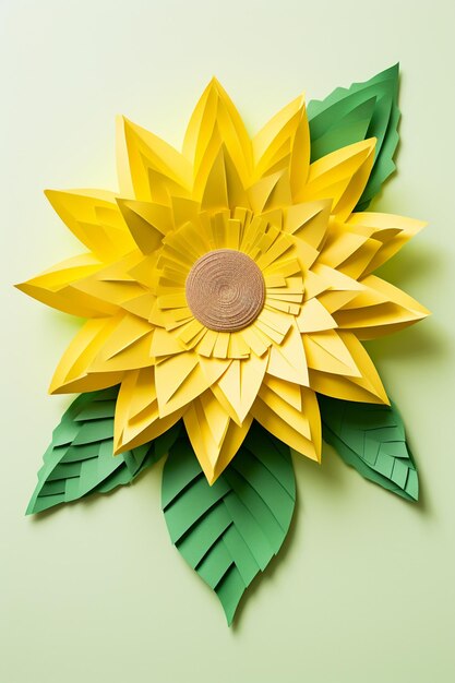 Paper flowers and leaves multicolored paper spring flowers paper decoration