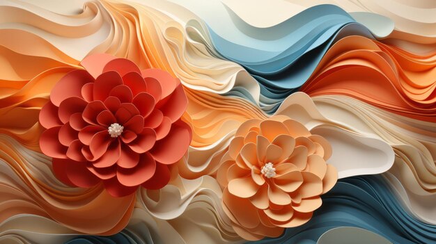 A paper flowers on a wave